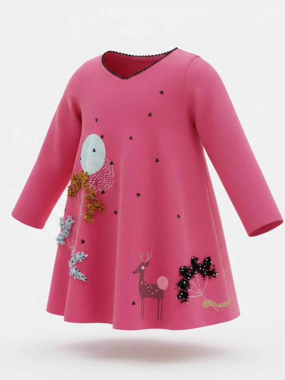 Catimini - Fuchsia Garment with fun 3-dimensional design